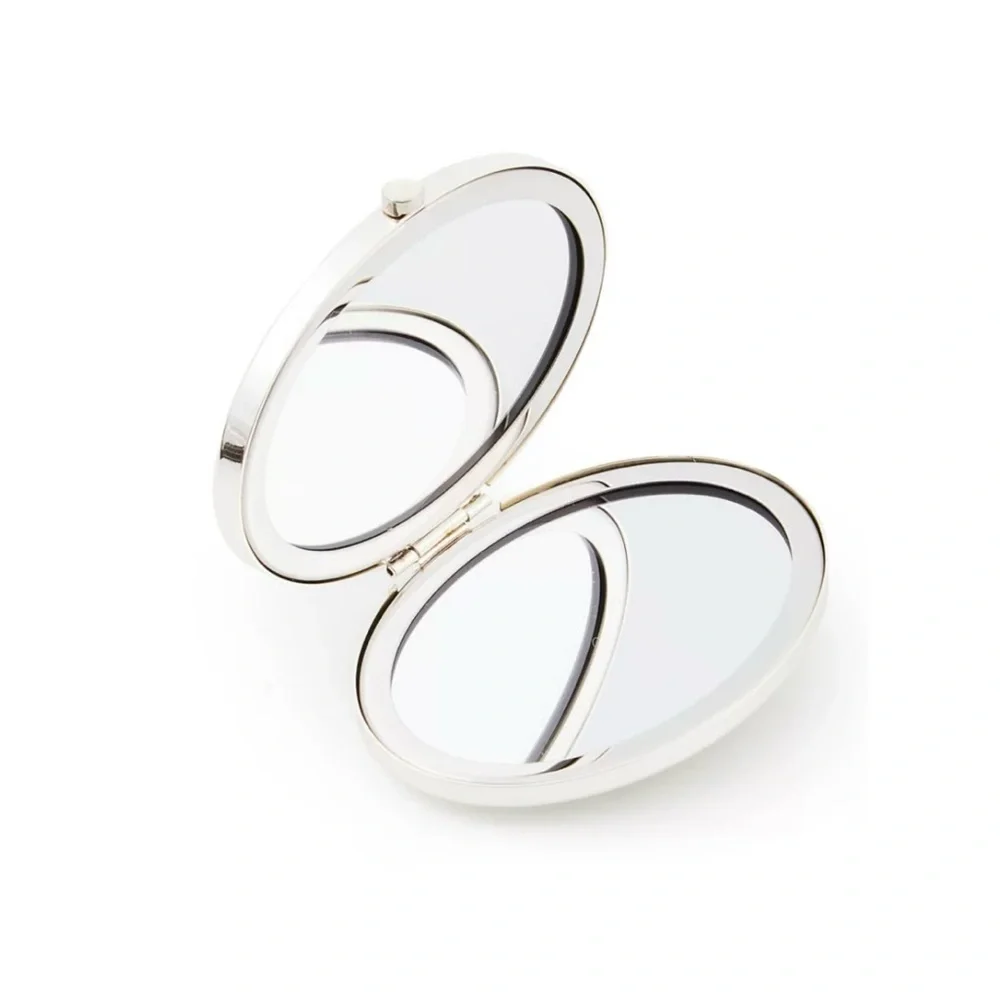 MacKenzie-Childs Compact Mirror Sterling Check Silver Plated - Picture 2 of 10
